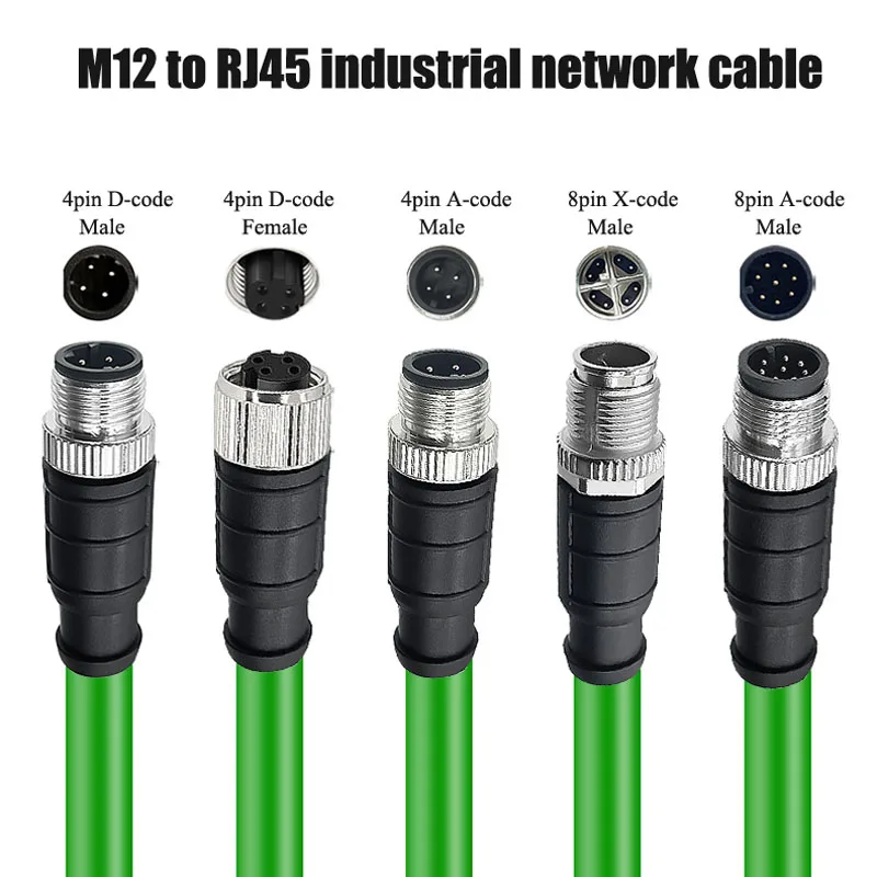 

Waterproof M12 to RJ45 Profinet Ethernet Cable High Flexible Shielded IP67 M12 4/8Pin A/D/X Code Type Line for industrial Camera