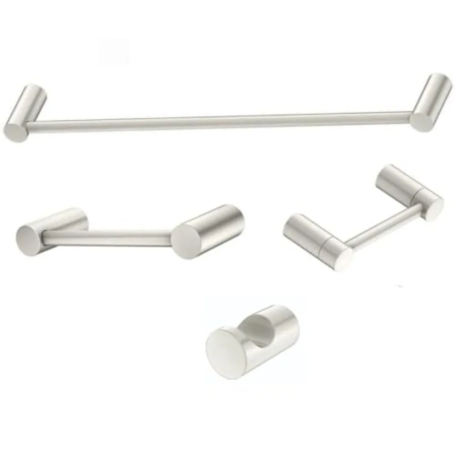 

Современный дизайн, набор из 4 предметов для ванной комнаты: держатель для полотенец 24 дюйма, держатель для полотенец для рук и вешалка для халатов.