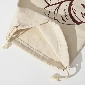 可重複使用的鄉村風格亞麻麵包袋 - 法國麵包收納袋 大號抽繩麵包袋 適用於麵包店〔YY33〕 6 best sales 麵包袋 - №5