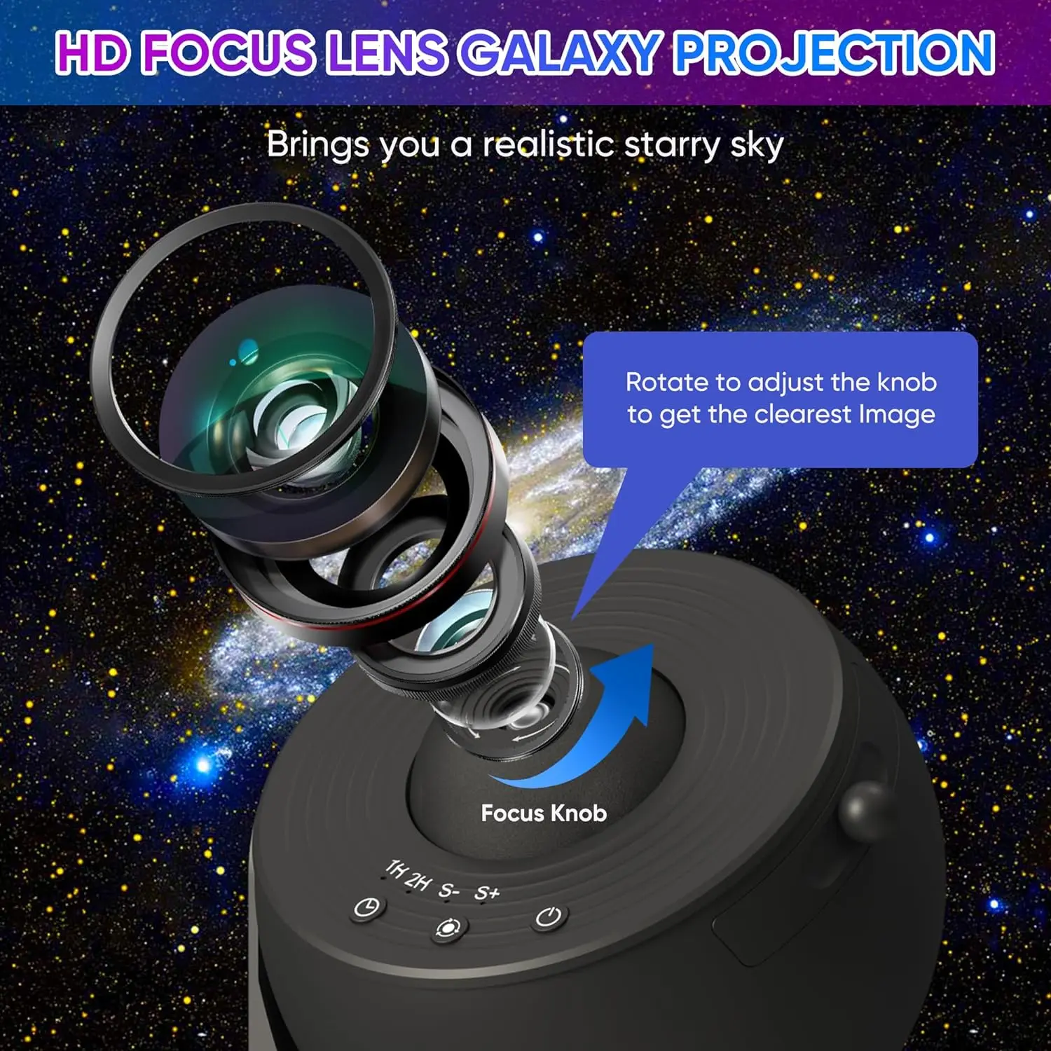 13 in 1 Planetarium Galaxy Star Projector, 360° Rotating Nebula Lamp, HD Image Large Projection Area LED Lights for Kids, Room