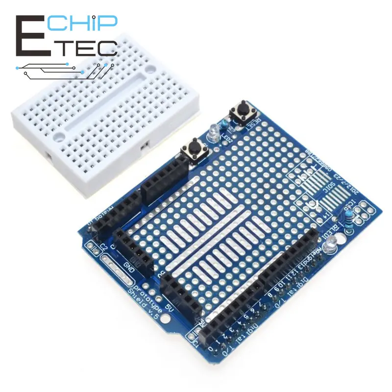 

Free shipping 1/2PCS UNO Proto Shield prototype expansion board with SYB-170 mini bread board based For ARDUINO UNO ProtoShield