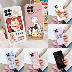 Cute Painted Case For Samsung Galaxy M33 M53 5G Soft Cover Cartoon Cat Sunflower TPU Funda For Samsung A17 A55 A56 Women Coque