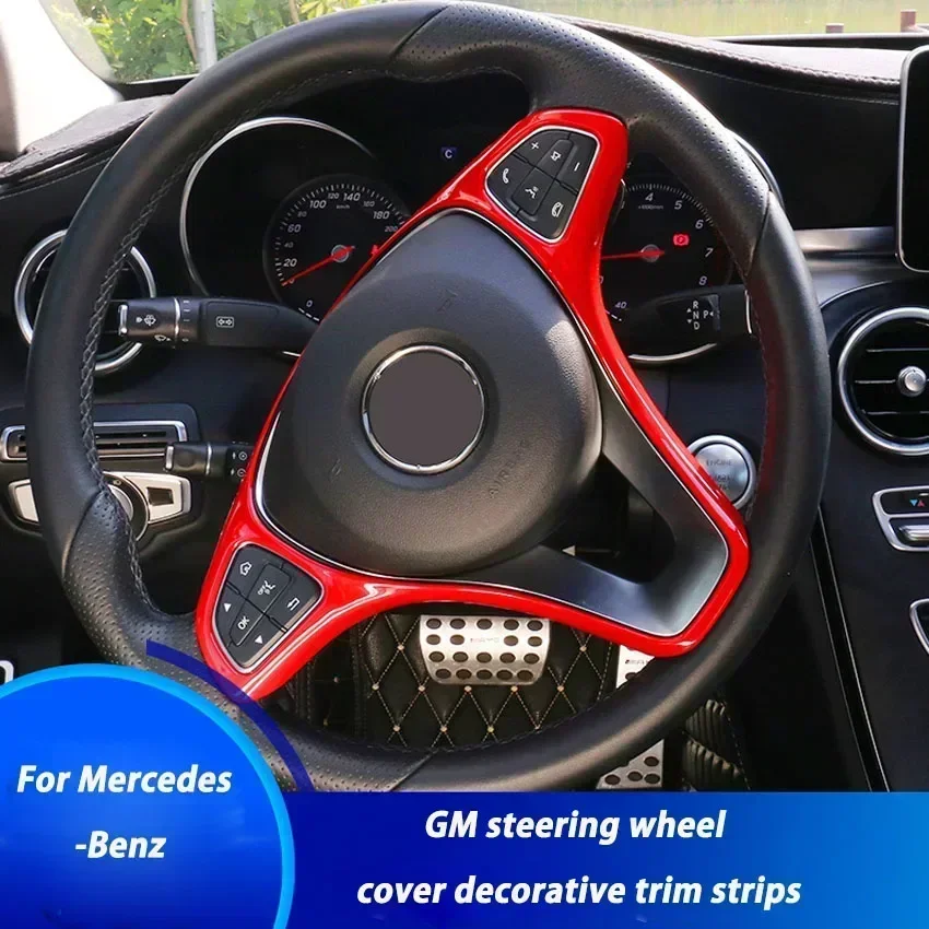 For Mercedes Benz A B C E GLA GLC CLA GLE GLS Class W246 W205 W213 X253 X156 Car Steering Wheel Cover Decoration Trim