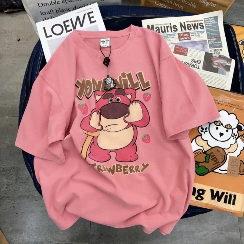 camiseta-de-manga-corta-de-algodon-strawberry-bear-linda-camiseta-holgada-con-cuello-redondo-para-ninas-de-verano