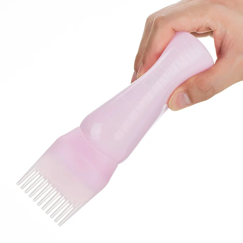 120ml Hair Dye Applicator Bottle Refillable Bottle Applicator Comb Dispensing Salon Hair Coloring Hairdressing Styling Tool