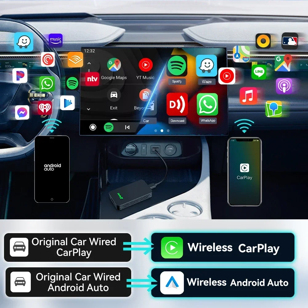 

In stock In stock New Carlink 50 Android Box Ai Wireless Carplay Adapter Carplay Dongle Oem Wired Car Play Cars Convert Android-