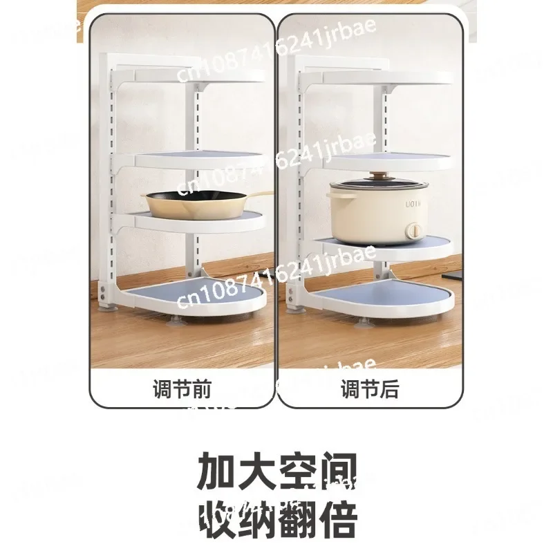 White Kitchen Pot Rack Multi-Layer Storage Rack Can Be Adjusted Multi-Functional Storage Pot Rack Sink Drop Countertop