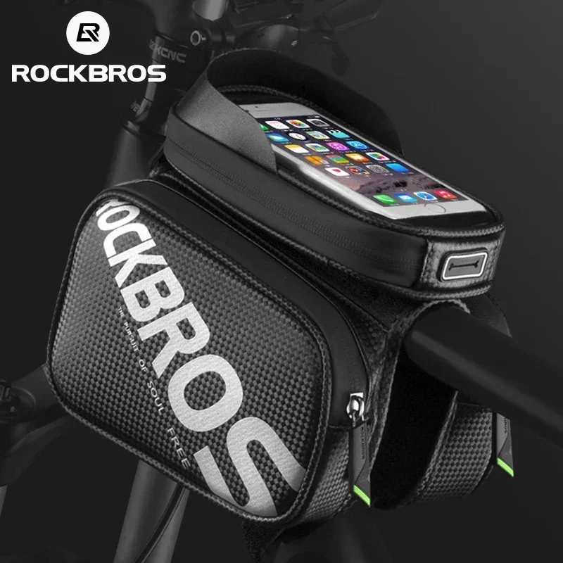 

ROCKBROS Bicycle Bag Rainproof Touch Screen Phone Top Tube Bag MTB Road Bike Frame Front Saddle Bag & Pannier Bike Accessories