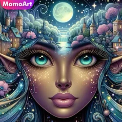 Momoart Woman Diamond Painting Portrait DIY Full Square Round Moon Mosaic Castle New Arrival Embroidery Fantasy Handcraft