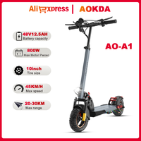 AOKDA AO-A1 City Foldable Electric Scooter 800W 48V12.5 AH E-Scooter Max Speed 45KM Per Hour 10-inch Big Tires Scooters Electric