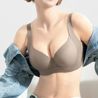 Lencería de talla grande, sujetador de realce para mujer, tirantes anchos para los hombros, aros, sin costuras, 34 36 38 40 42 C D E F G H I