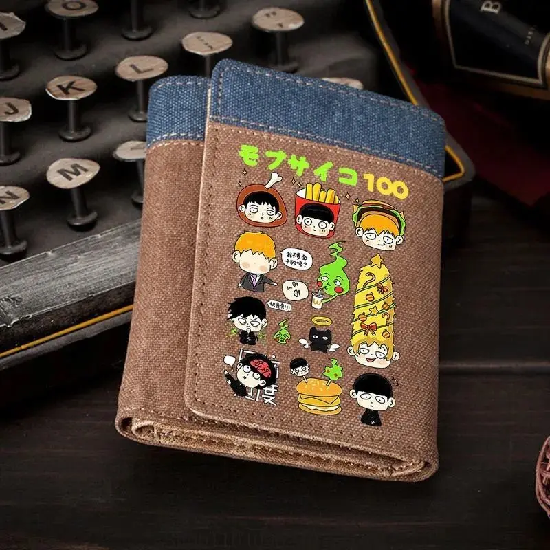 

Mob Psycho 100 Anime Cosplay Short Wallet PU Leather Unisex Purse Men's Wallets Card Holders Coin Purse