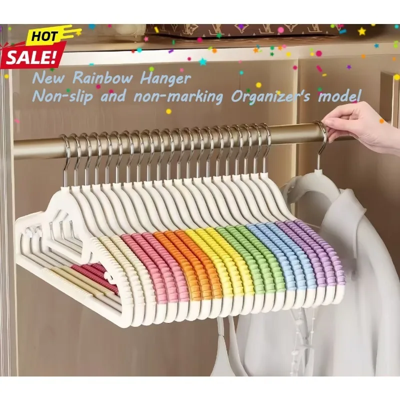 10PCS colorful rubber non-slip non-marking rotatable multi-functional wet and dry clothes racks plastic shoulder corner hangers