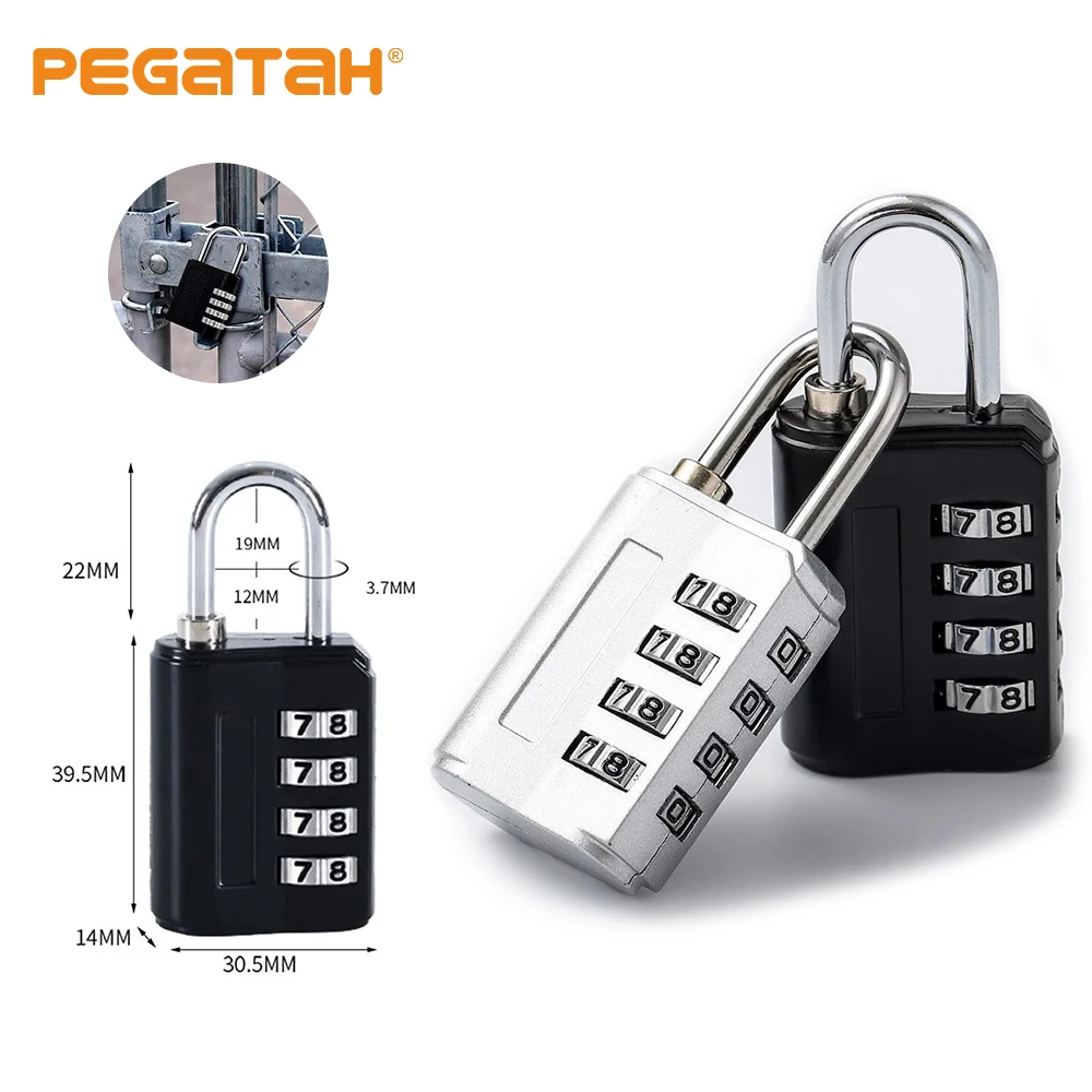 Multipurpose Combination Padlock 4 Digit Password Lock Outdoor Waterproof TSA Customs Lock Suitcase Luggage Security Coded Lock