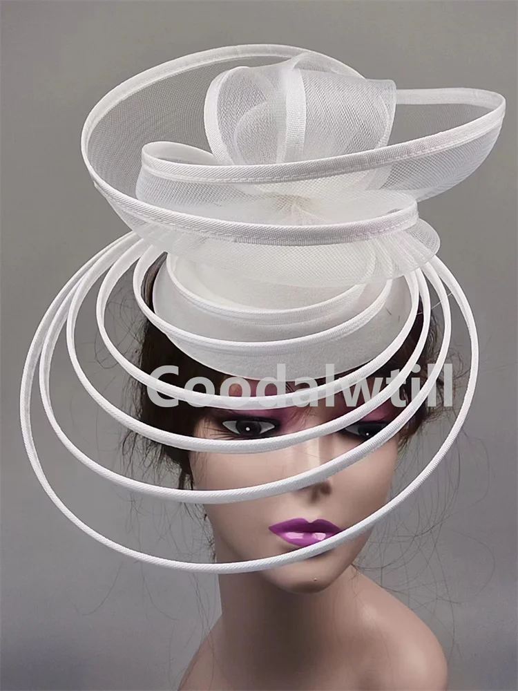 

New Elegant Fascinator Hat Women Formal Dress Wedding Headpiece Hair Clip Ladies Church Occasion Mesh Pillbox Cap With Headband