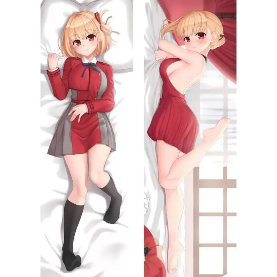 ليكوريس حافظة أنيمي Dakimakura نكص ACG Nishikigi Chisato Waifu الرسوم المتحركة غرفة الفراش هينغ وسادة غطاء 150X50 Veet