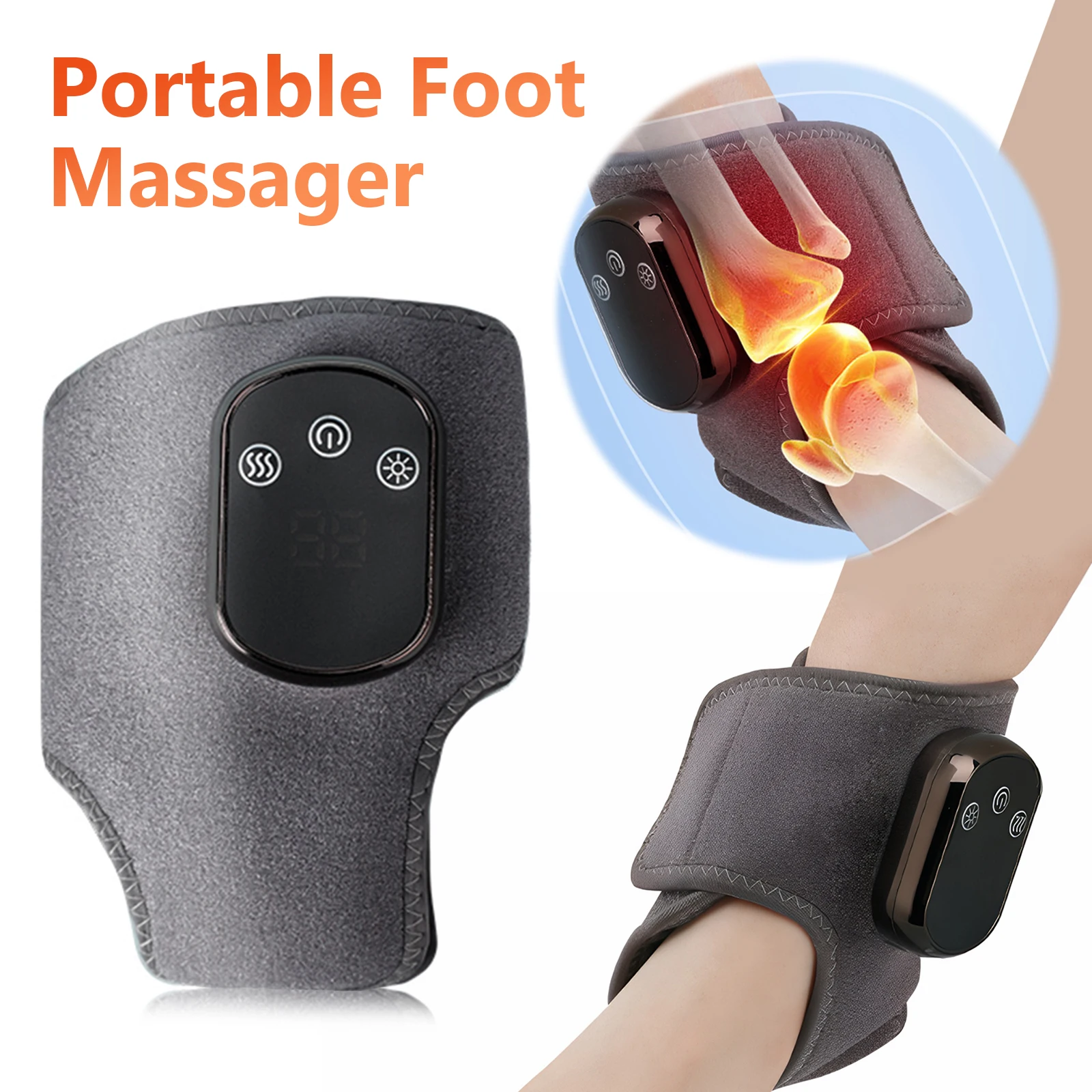 

Portable Foot Massager USB-C Charging Vibration Leg Massage Machine 3 Modes Electric Heating Joint Care Tool Gift for Parents