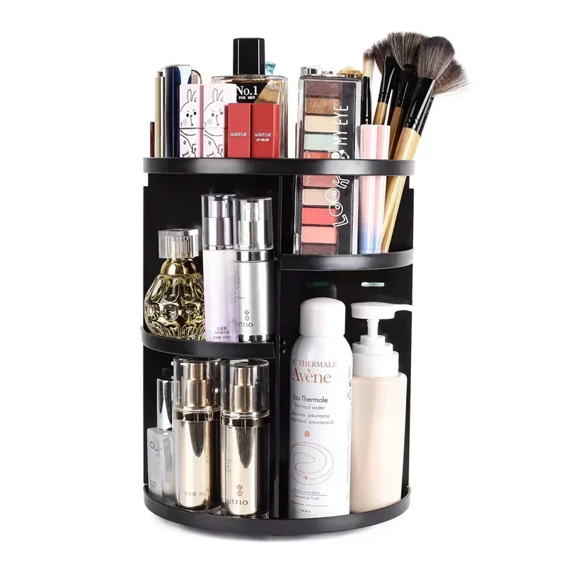 Rotating Cosmetics Storage Rack Desktop Transparent Plastic Shelf Skincare Products Lipstick Makeup Brush Makeup Storage Holder