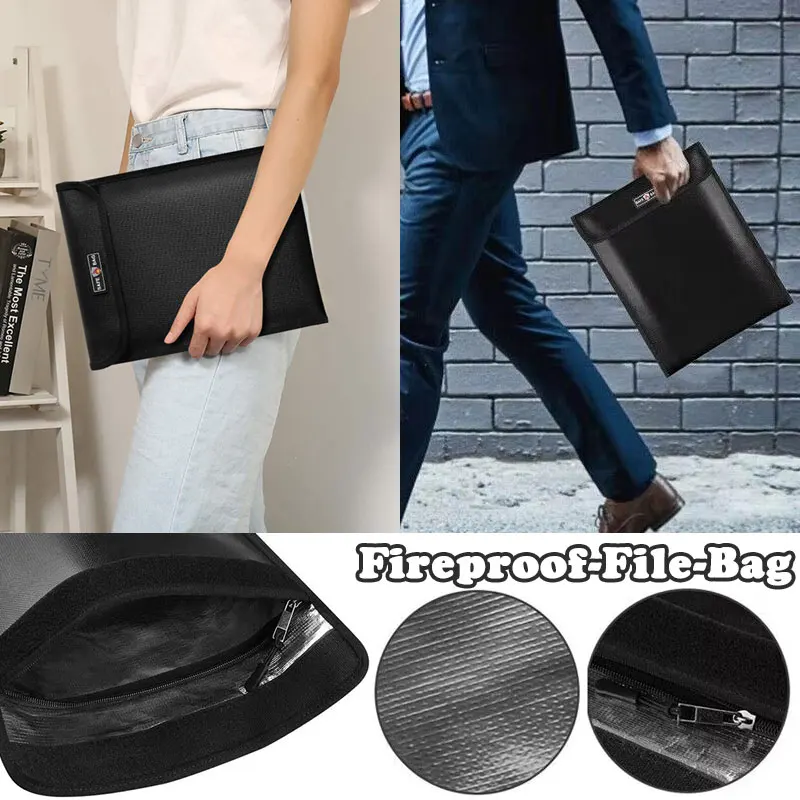

Fireproof Waterproof Document Storage Box Bag 2 Styles To Choose From Fire Resistant Safe Portable Travel Storage Bag for Money