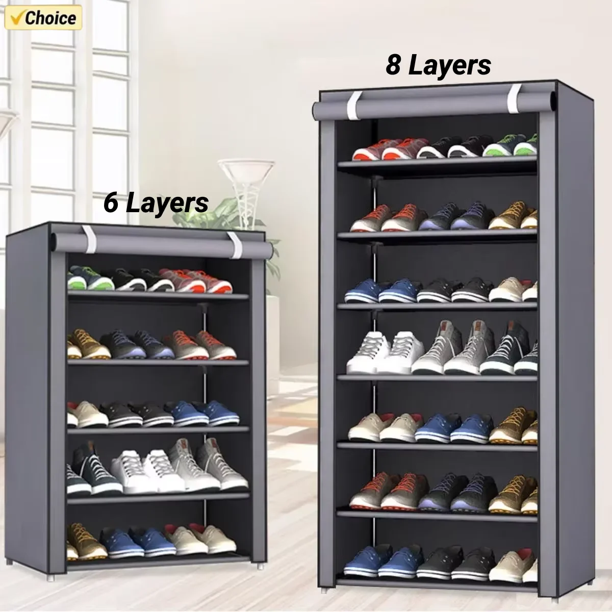 Dustproof Shoe Storage Rack Organizer Multilayer Nonwoven Shoes Storage Cabinet Home Hallway Space-saving Cabinets Shoe Shelf