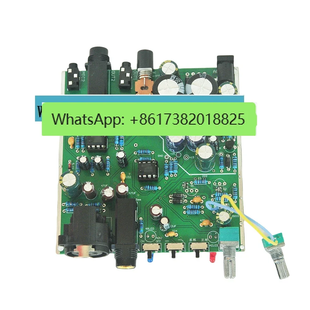 48V power supply, dynamic capacitor microphone preamplifier board, double balanced Xlr large three core 6.5 input