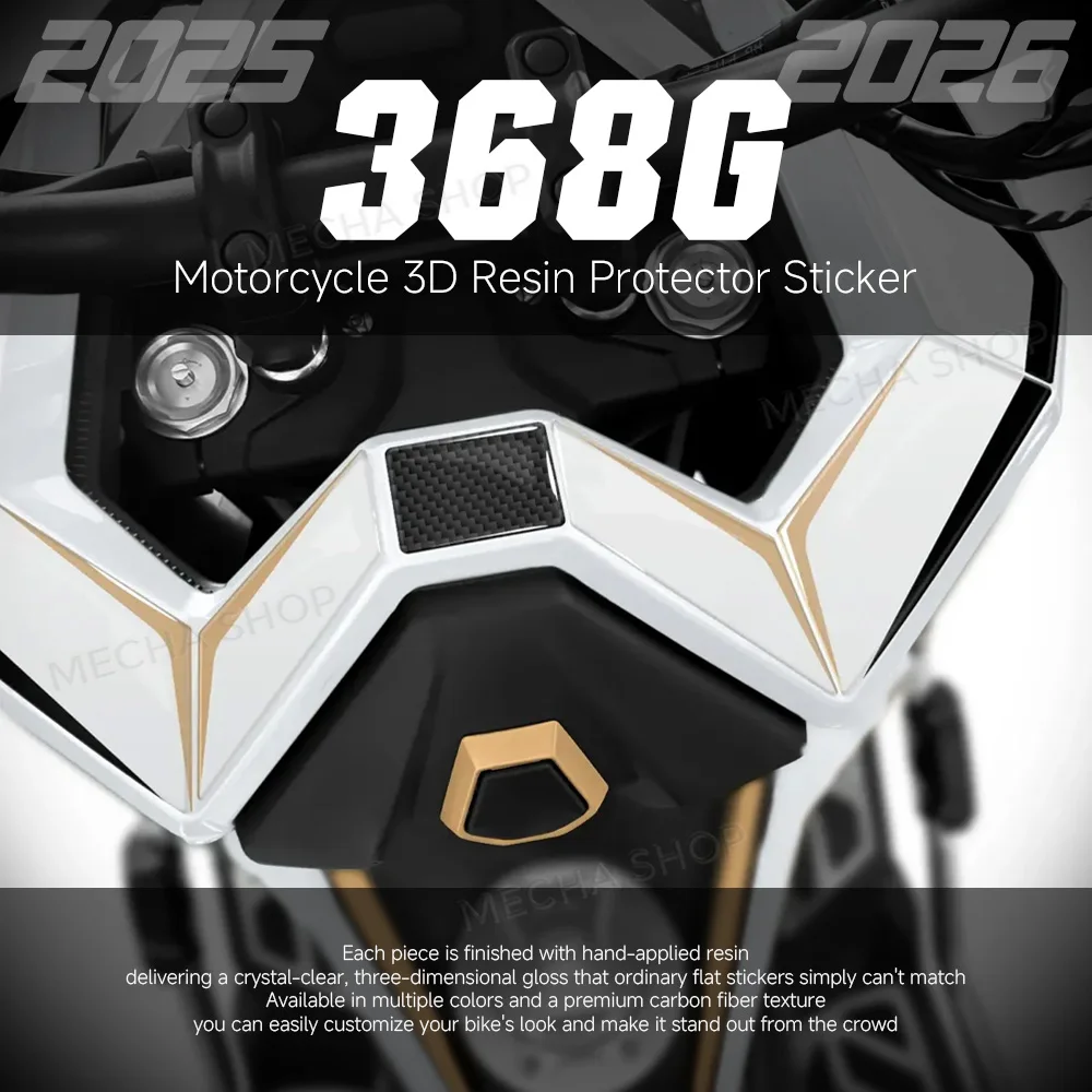 

368G Accessories Handlebar Plastic Stickers 3D Resin Sticker Protection Kit For Zontes 368 G 2025 2026