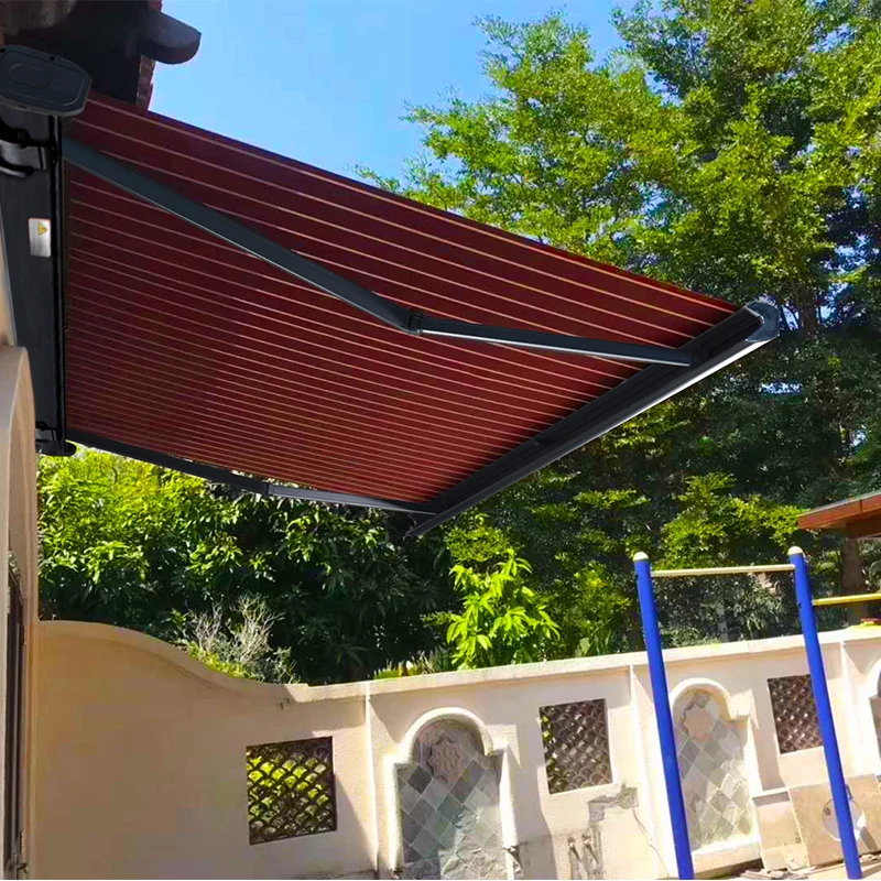 

Customized Heavy Duty Full Cassette Awning Motorized Outdoor Sunshade Folding Canopy with Aluminum Alloy Frame