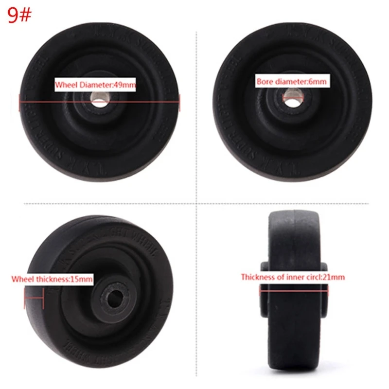 Q0KE 1PC Plastic Swivel Wheels Rotation Suitcase Replacement Casters Luggage for Case Parts Accessories