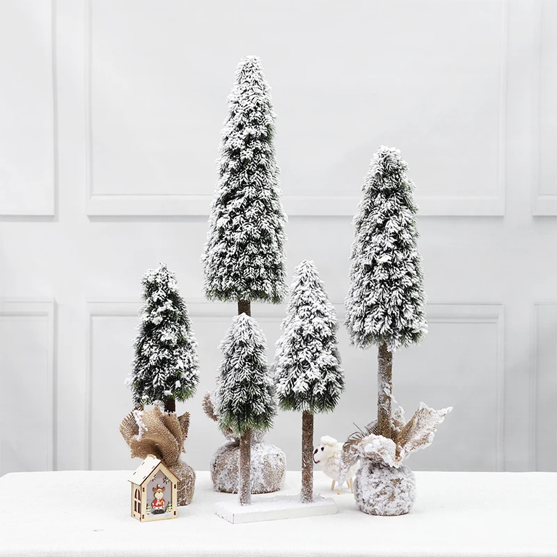 Christmas Snow Artificial White PE Tree Decoration Decor Home Party New Year Scene Shooting Ice Sculpture Museum Decoration Tree