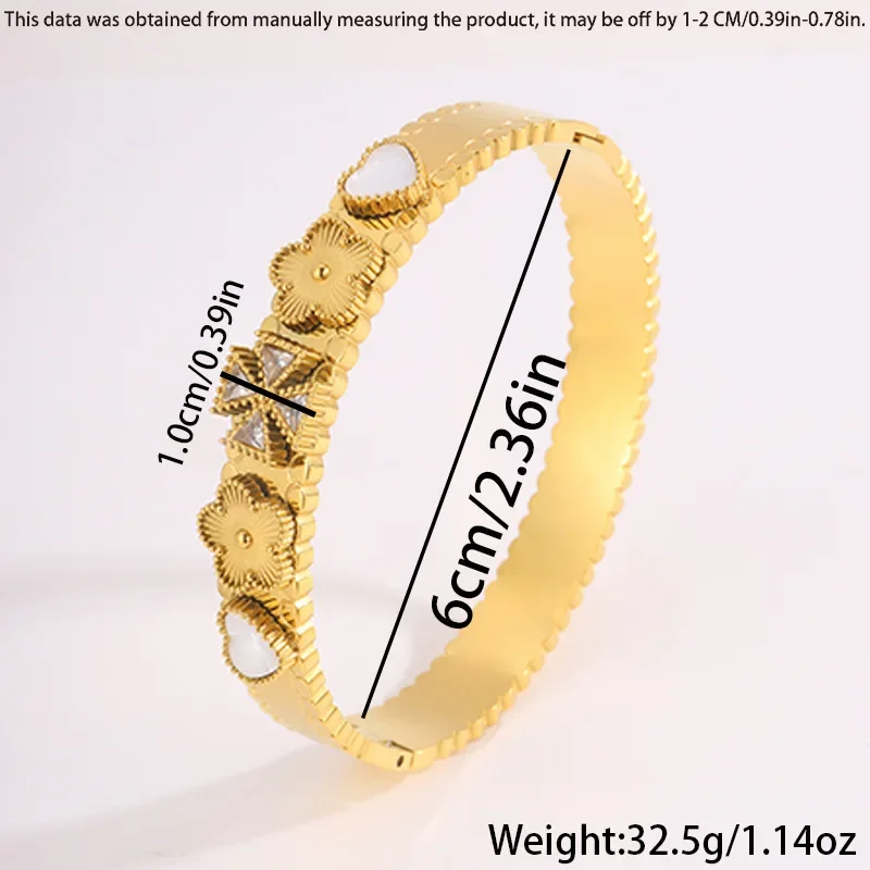 سوار LENNIK الفاخر من التيتانيوم الصلب، زهرة البرسيم الحب عالية الجودة، سوار نسائي غير يتلاشى، يوميًا/مكتب متعدد الاستخدامات #6