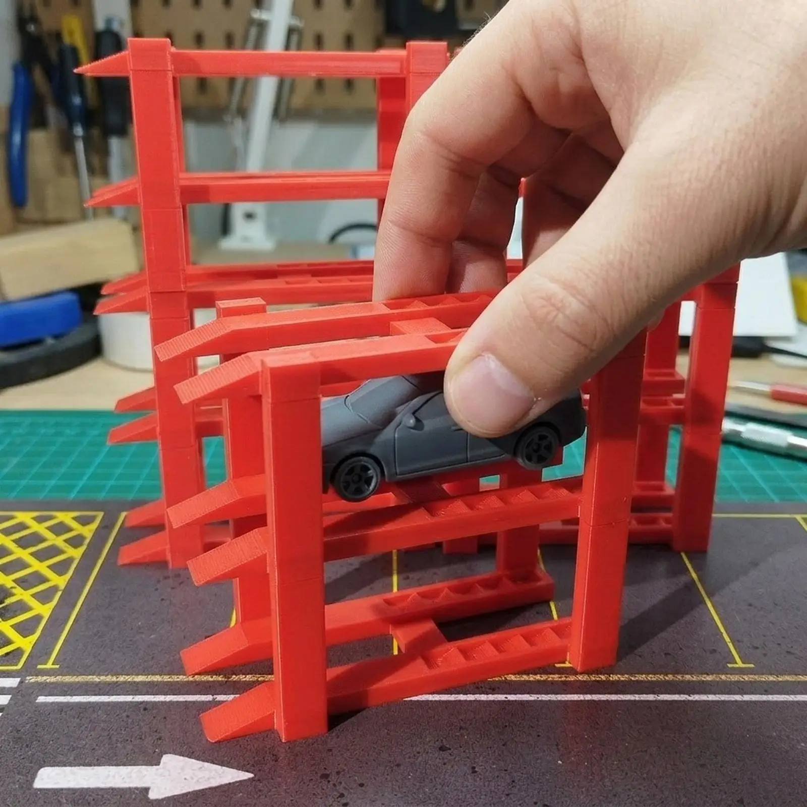 

1 64 Diecast Car Miniature Parking Rack for Model Repair Shop Diorama Garage Display Scene Micro Landscape Props