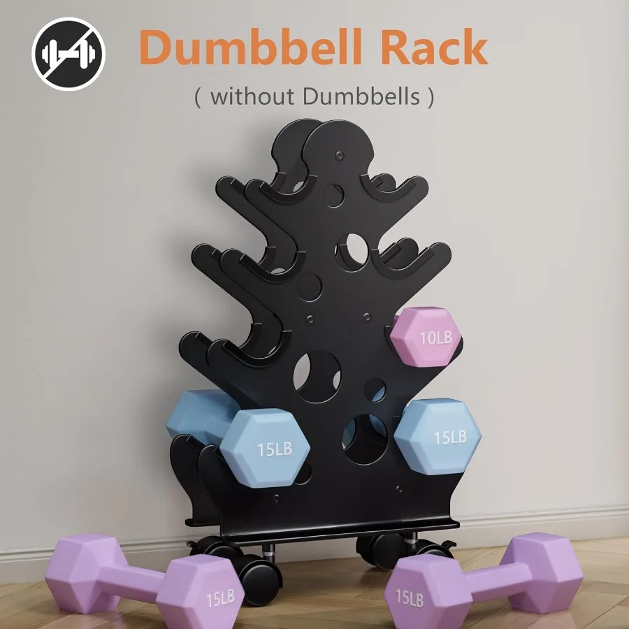 حامل رف الدمبل فقط الدمبل غير متضمن رف تخزين الدمبل الموفر للمساحة مع أو بدون عجلات لصالة الألعاب الرياضية المنزلية الفعالة