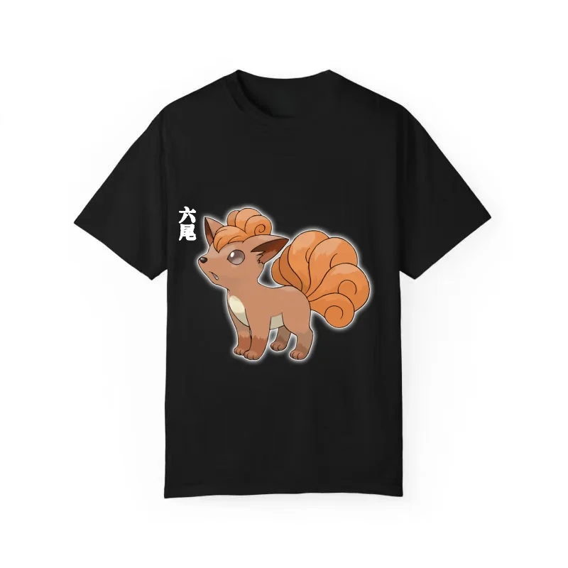 六尾ポケモンtシャツ、ユニセックス、メンズトップス、原宿y2kスタイル、2026年夏の新作ストリートウェア。