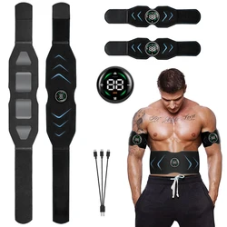 EMS Abdominal Muscle Stimulator Abs Trainer Toning Belt USB Recharge For Body Massage Belly Leg Arm Weight Loss Fitness Massager