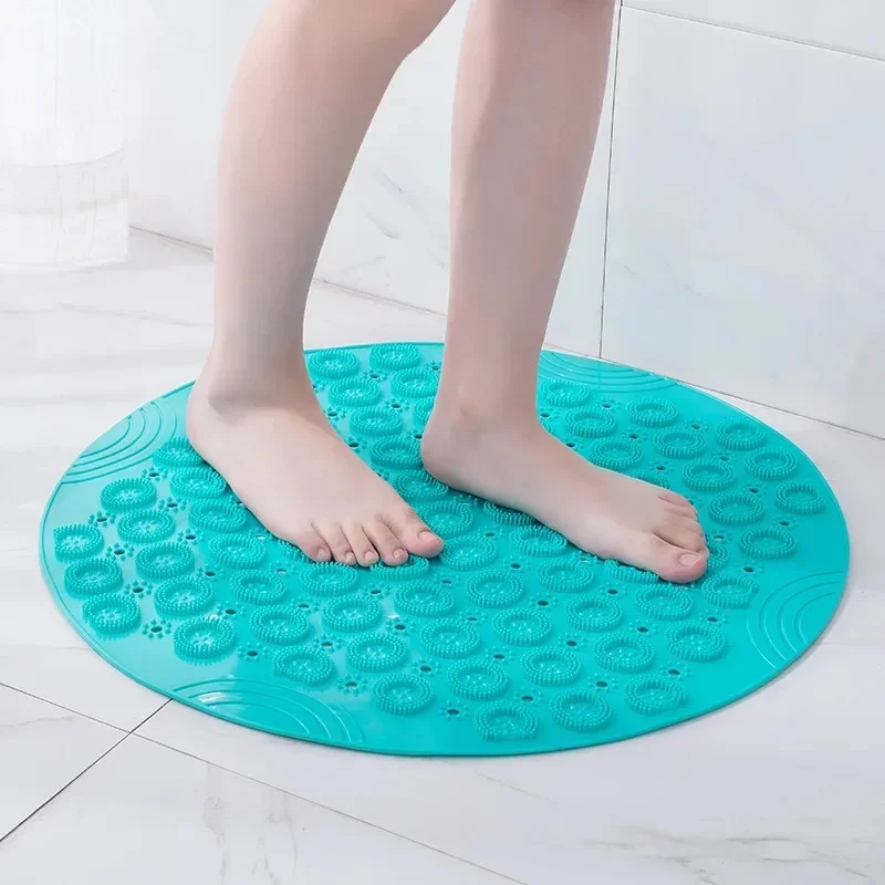 Quick-drying Suction Cup Pad Bathroom Foot Massage Mat Anti-slip Bath Mat Shower Room Water Drainage