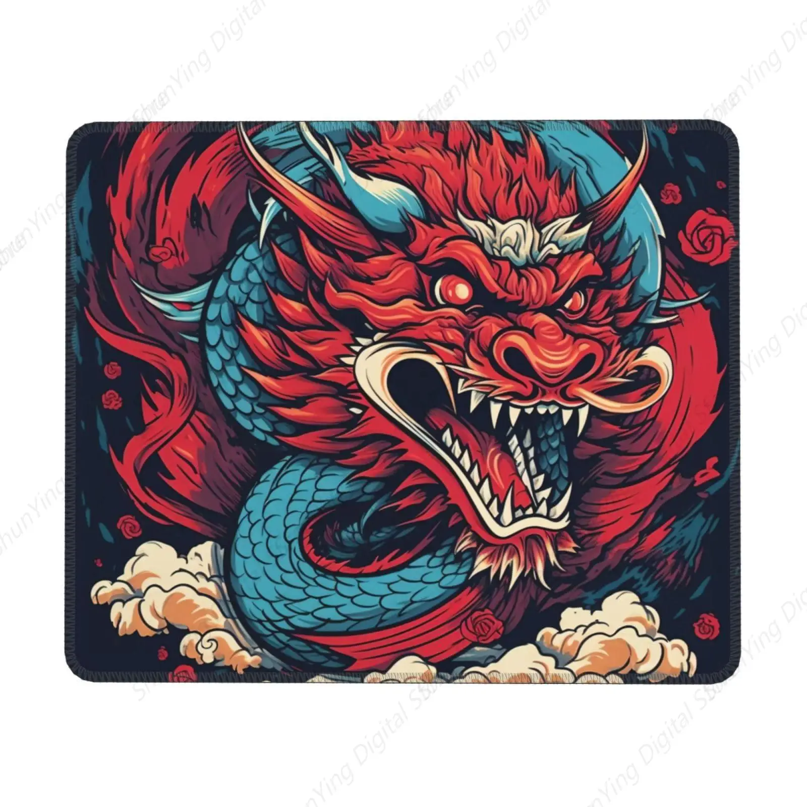 Dragon Punk Pattern Mouse Pad Non Slip Rubber Base Gaming Mouse Pad Suitable For Office Mouse Pads On Computers And Laptops