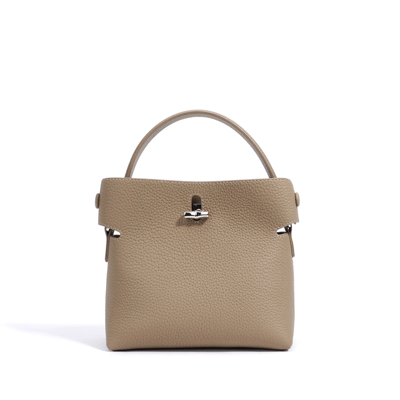

Genuine leather handbag 2025 new niche design top layer cowhide bamboo buckle fashion casual women's one-shoulder crossbody bag