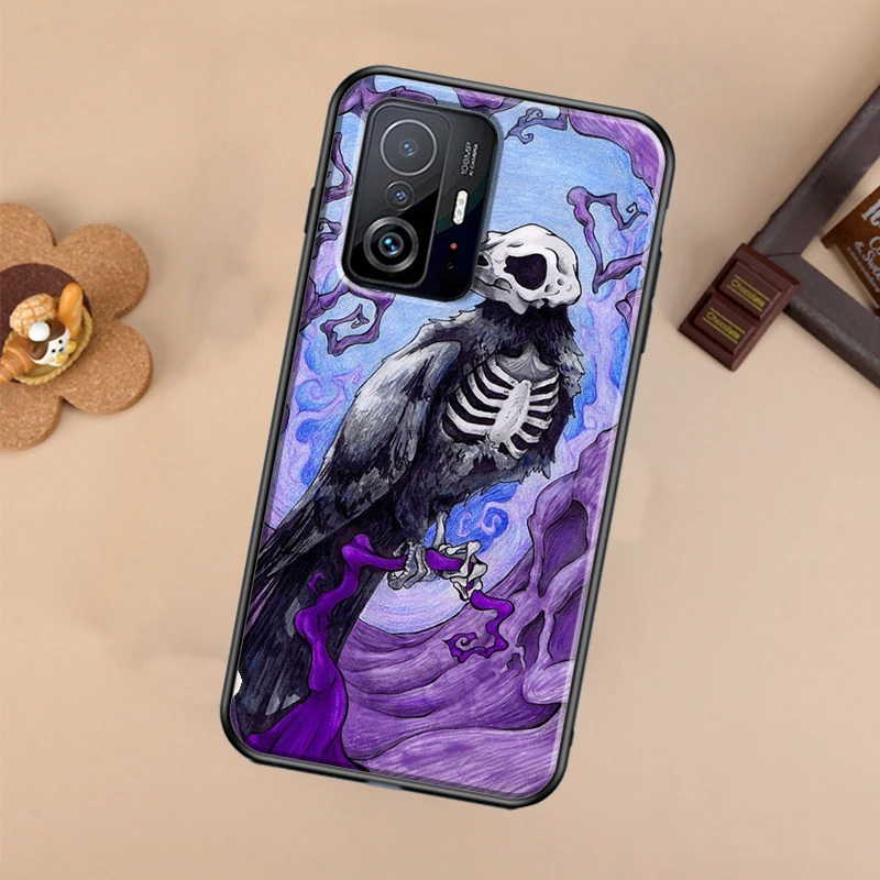 Raven Dark Crow Skull For POCO X5 X4 X3 F5 Pro M4 M5s F3 F4 GT C40 Phone Case For Xiaomi 12T 11T 13 Pro 12 Lite
