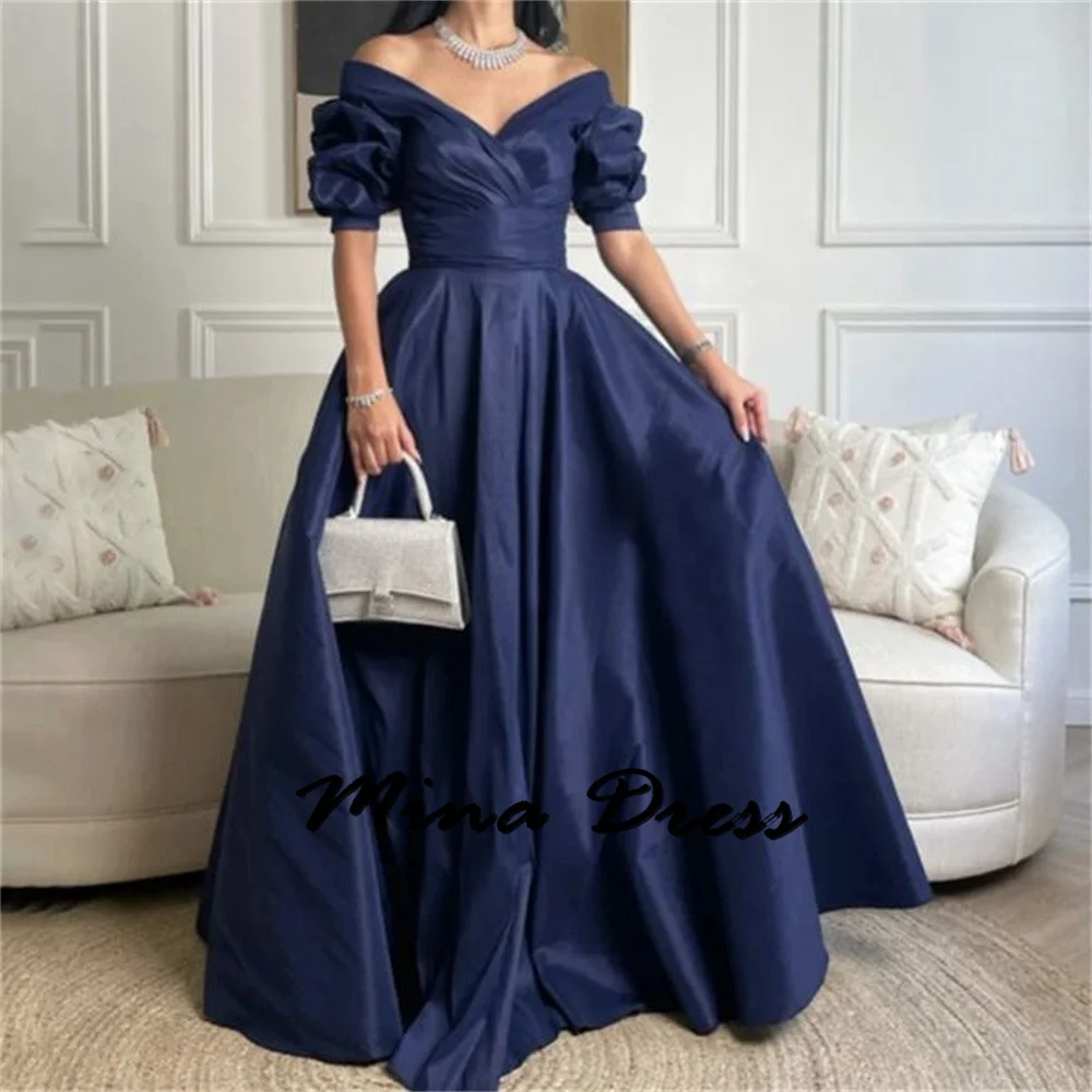 

Mina Customized Short Sleeves Wedding Dress Es V-neck Evening Dresses for Formal Occasions Dropped Shoulders Prom Dresses 2024