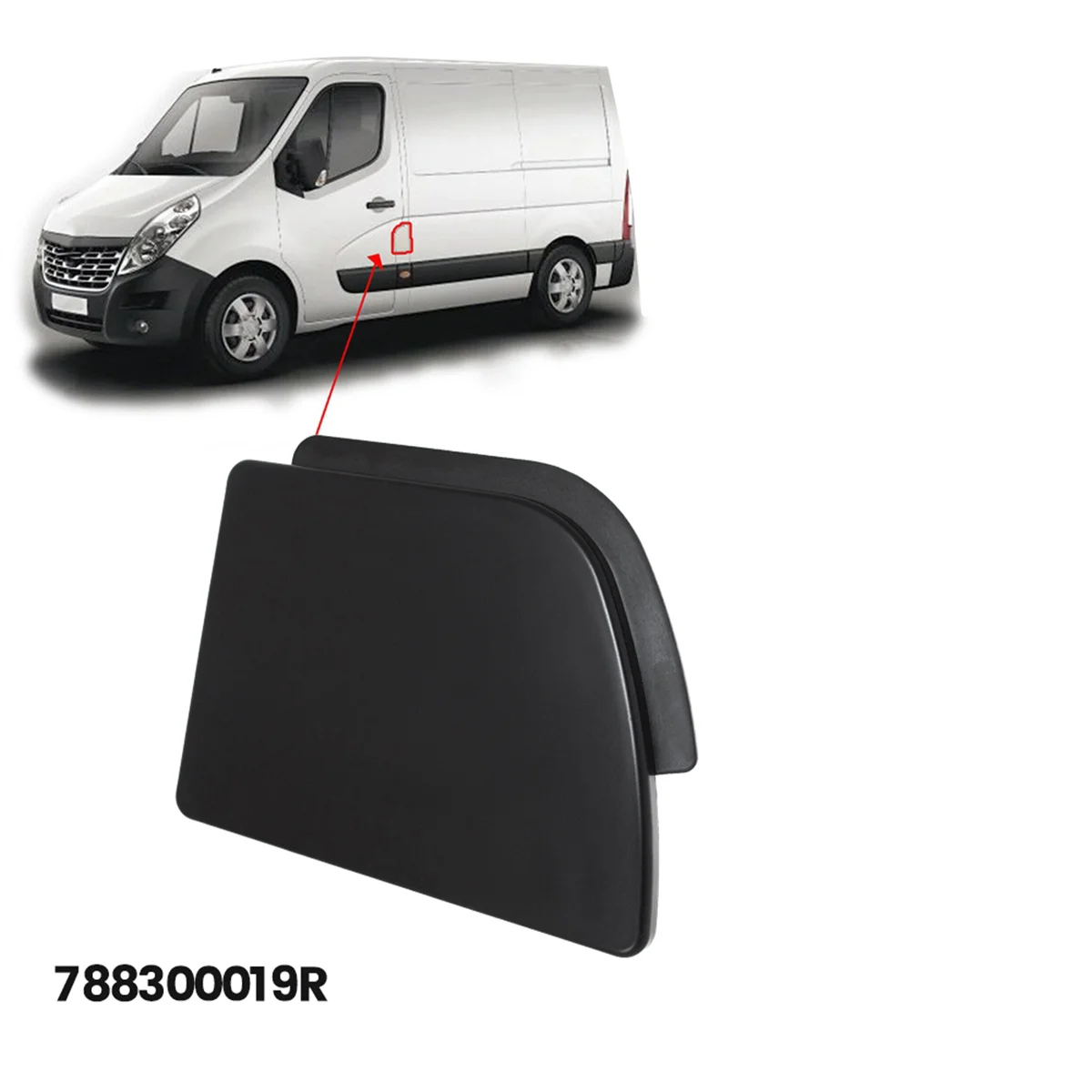 Outer Fuel Tank Flap Cap 788300019R for Renault Master III Opel Movano Nissan NV400 2010-on Fuel Tank Trim Cover