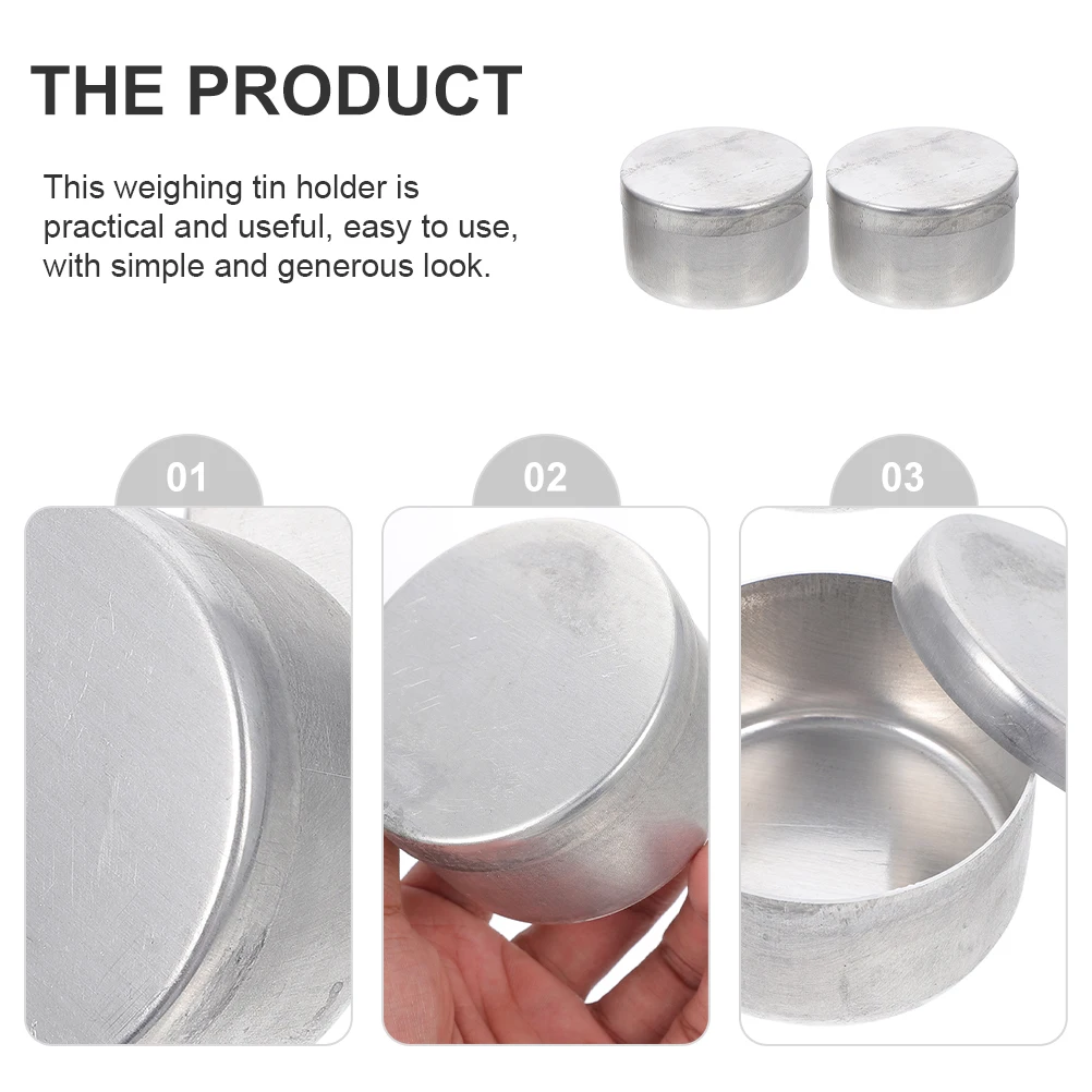 

2Pcs Aluminum Weighing Box Round Jars Lids Soil Collection Bracket Metal Tins Containers Laboratory Tool Chemistry Teaching
