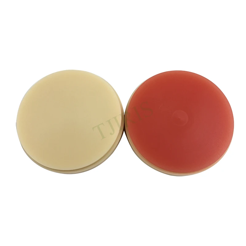 1Piece OD98/95/AG*25mm Double Color (Pink+A2) Dental PMMA Blocks Dental PMMA Disk for Temporary Crowns & Bridges