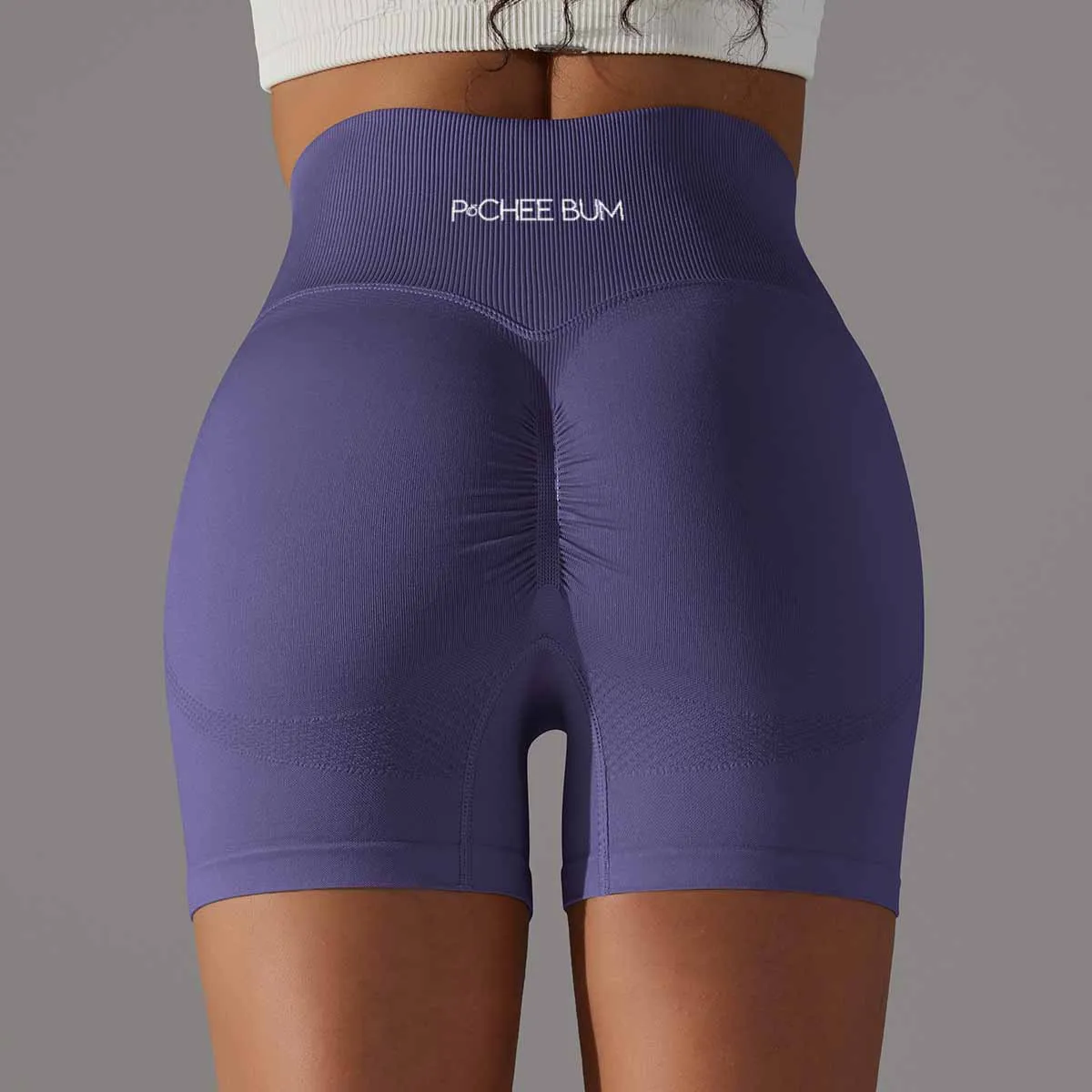 

2023 New Women Gym Shorts Pchee Bum Legging Solid Sculpt Contour Scrunch Butt Biker Shorts Women Workout Running Sports Tights