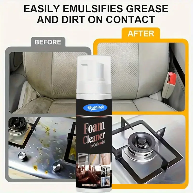 Multifunctional Foam Cleaner Car Interior Stain Removal and Cleaning Leather Seat Home Foam Cleaner Spray Maintenance Wash view 4