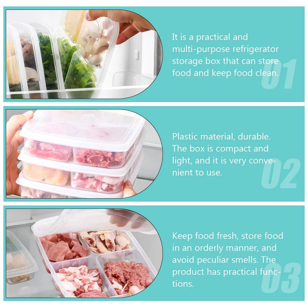 

2pcs Fridge Box Containers Lids Plastic Food ganizer Keep Fresh Transparent Design Easy Clean Storage Container