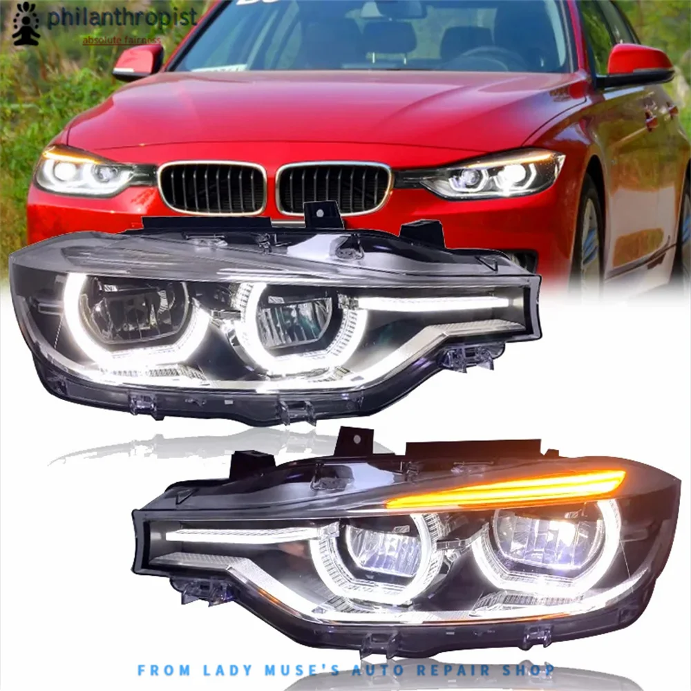 

DINA Car LED Headlight Assemblies For BMW F30 F35 2013-2019 Dual-Color Fog DRL Brake Turn Signal Lamp Plug and Play