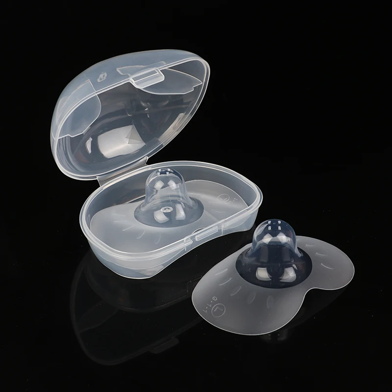 2pcs Silicone Nipple Protectors for Breastfeeding Mothers Nipple Shields Clear Carrying Case Included