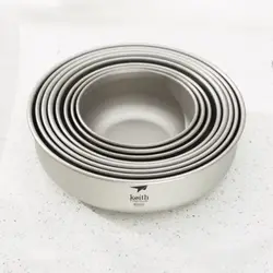 Keith Titanium Bowls Sets Outdoor Camping Picnic Tableware Ultralight Portable Camping Hiking Bowl 220ml - 900ml