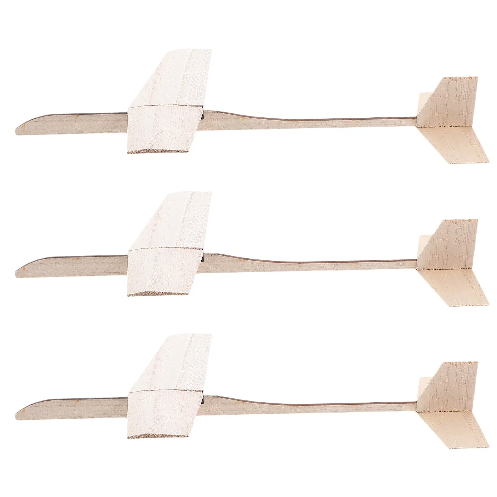 3Pcs Unfinished Wooden Glider Plane Kit Hand Launch Throwing Airplane for Kids Adults DIY Craft School Project Paintable Family