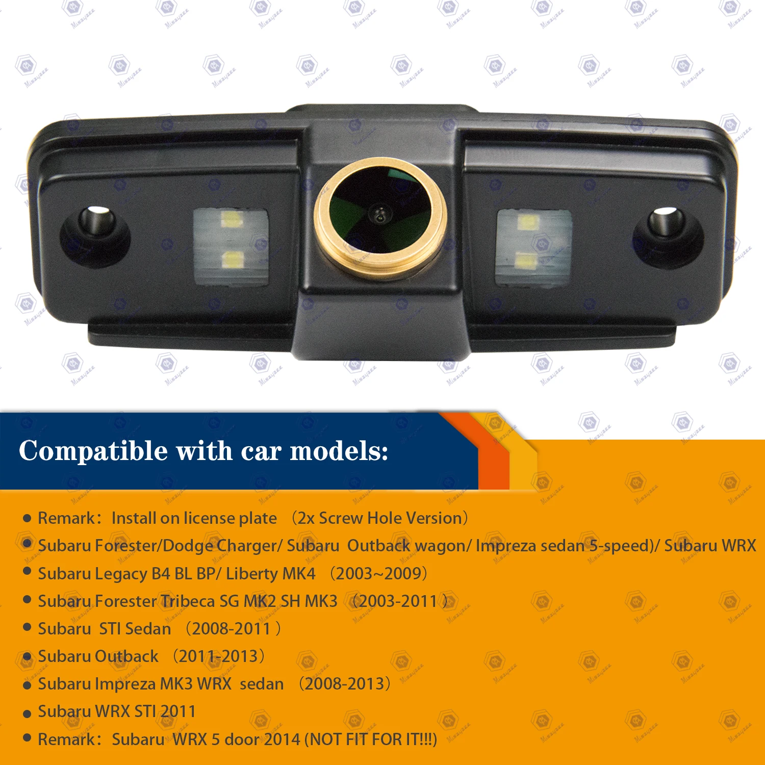 For Subaru Forester/Dodge Charger/ Outback wagon Impreza sedan WRX, HD 1280*720P Rear View Night Vision Waterproof Camera